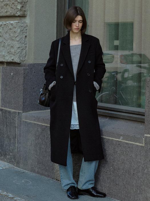 마레 캐시미어 테일러드 코트 블랙