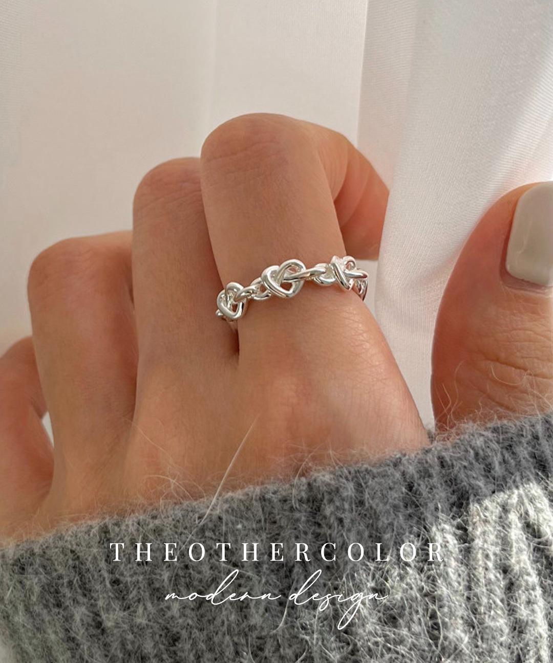 [당일배송] 18k 하트 꼬임 실반지 애끼 925