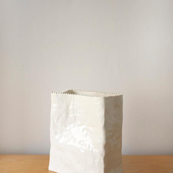 paperbag ceramic vase