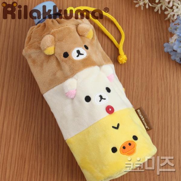 (일본)  리락쿠마 보온보냉 핸드스트랩 물병주머니(얼굴쌓기 8cmx21cm)