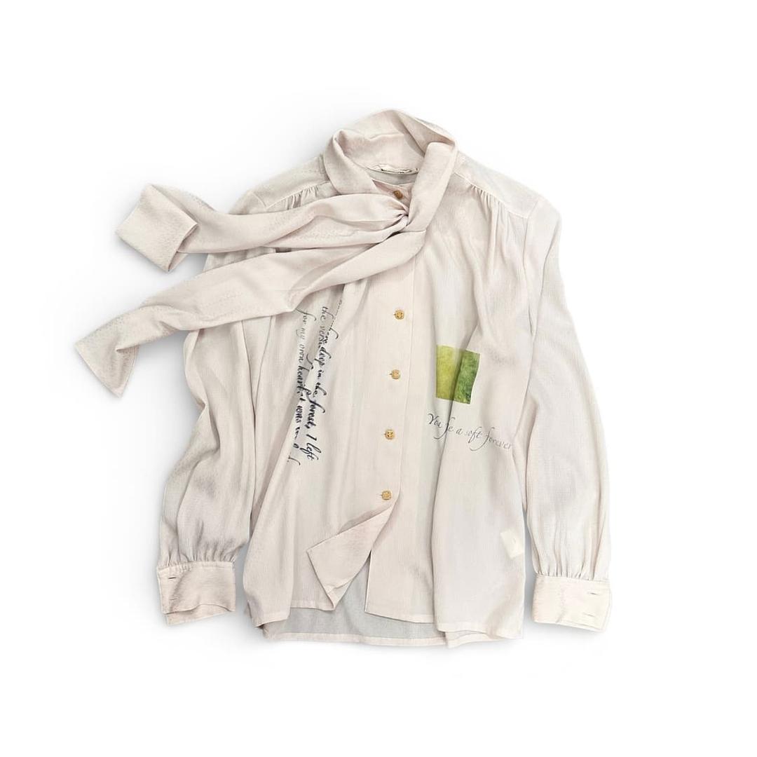 Lettering See Through Muffler Shirt | 후루츠패밀리