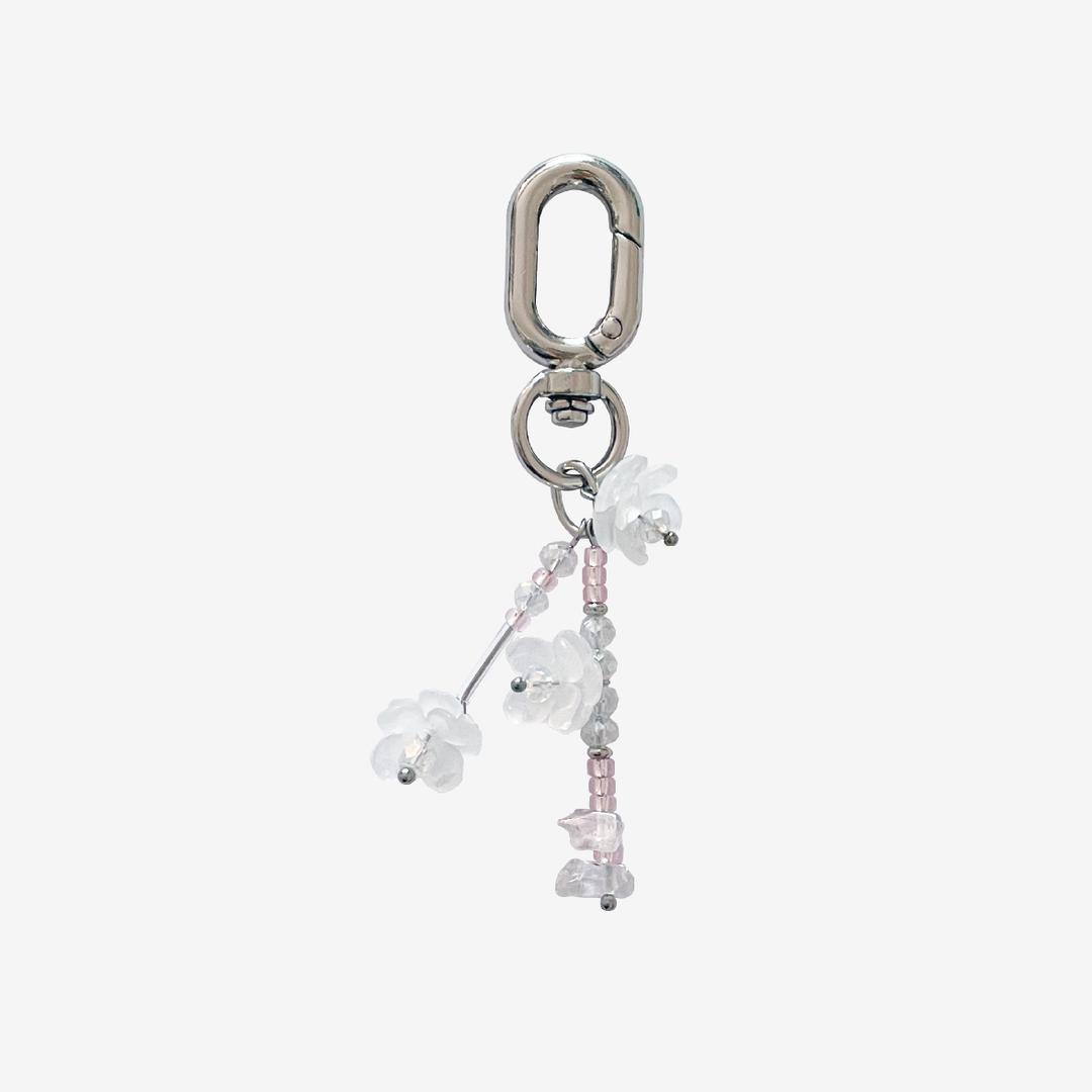 Winter rose flower keyring