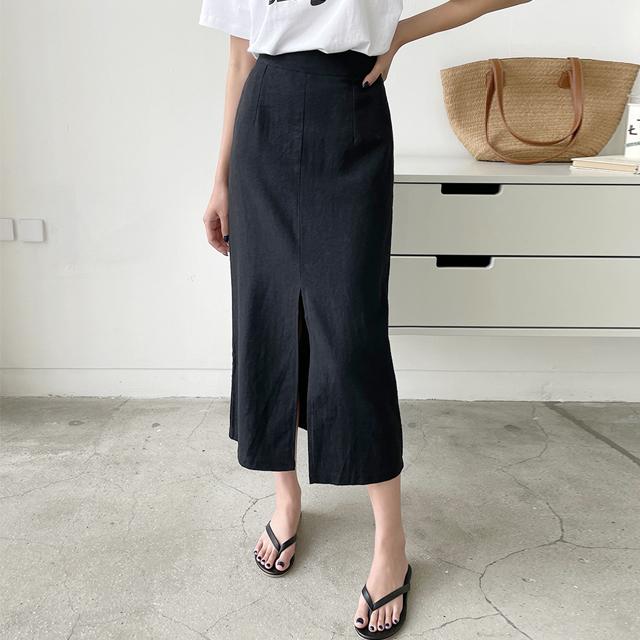 린넨딥슬릿밴딩H스커트(12차 재입고)