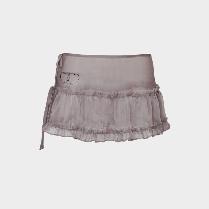 Glow Sheer Layering Skirt (Gray)