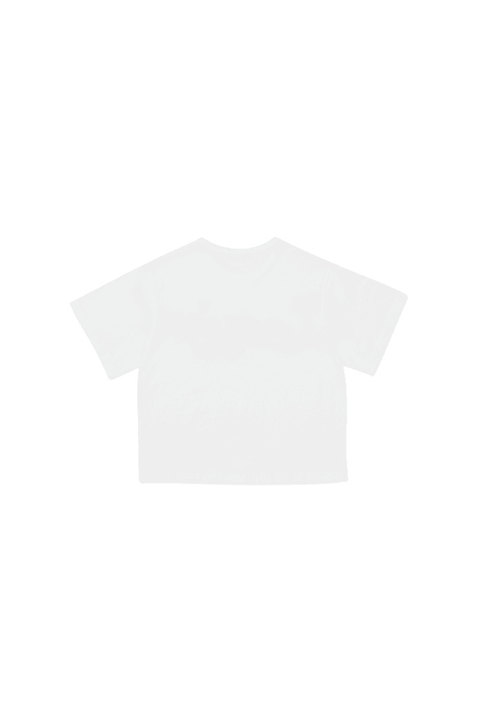 SPRAY CROPPED T-SHIRT WHITE