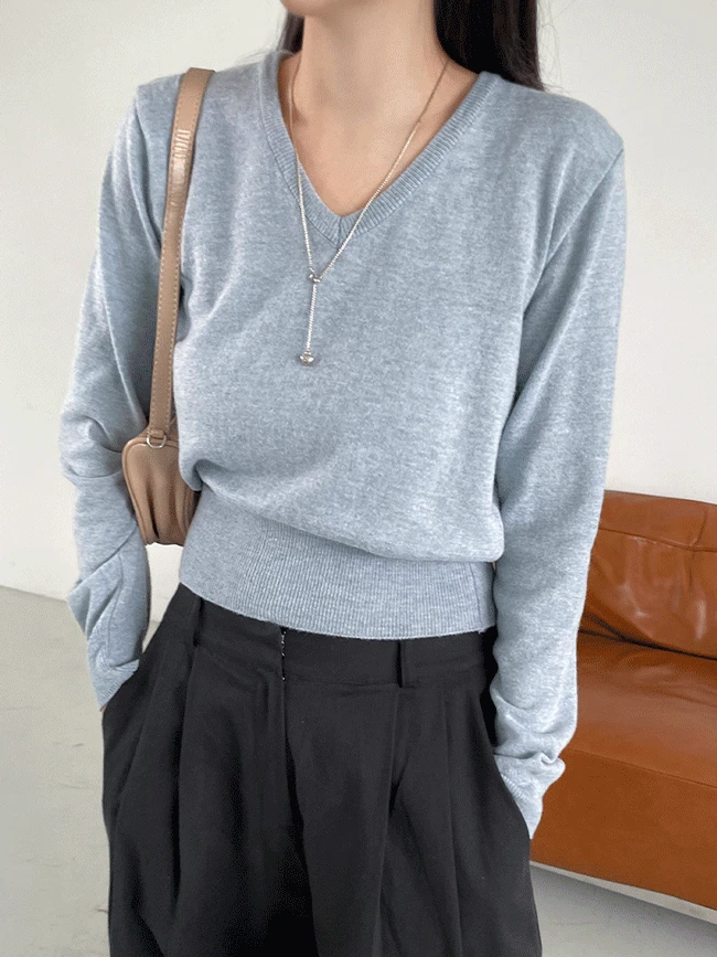 [가을니트🤎] 제프 캐시미어 울 브이넥 니트 12C *국내생산*