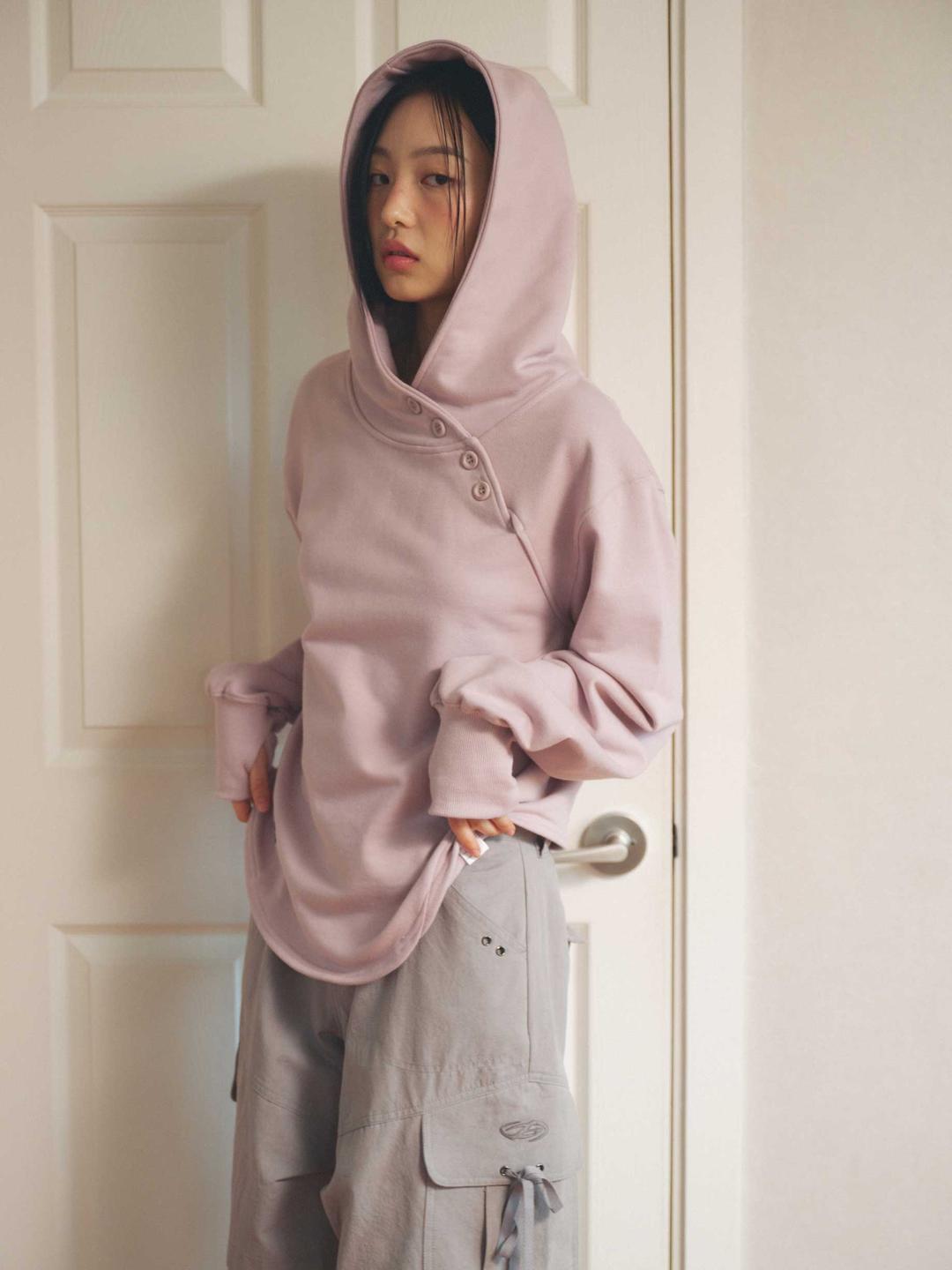 Hugging Button-up hoodie (pink)