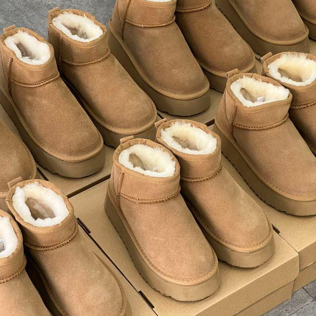 겨울 울트라 미니 플랫폼 통굽 키높이 털신 양털 소가죽 스웨이드 어그 숏 부츠