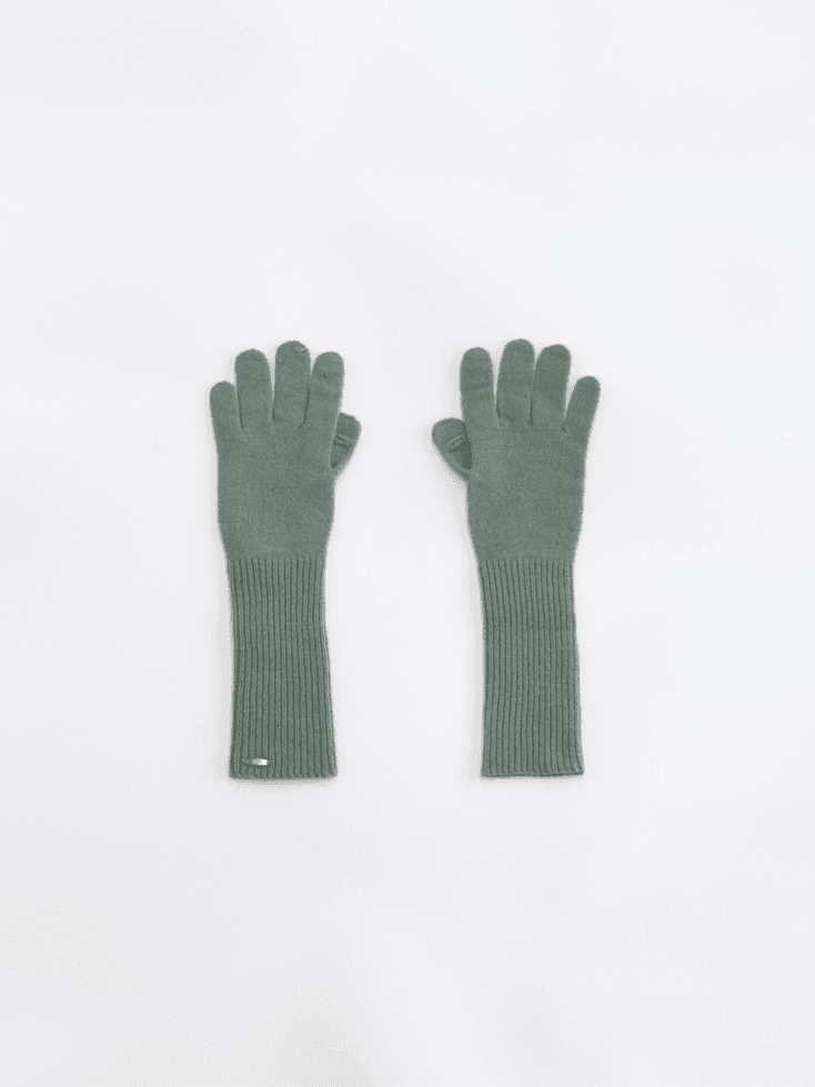 WOOL KNIT GLOVE (ASH MINT)