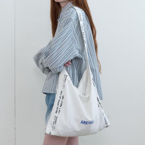 LETTERING PRINT ECO BAG, IVORY