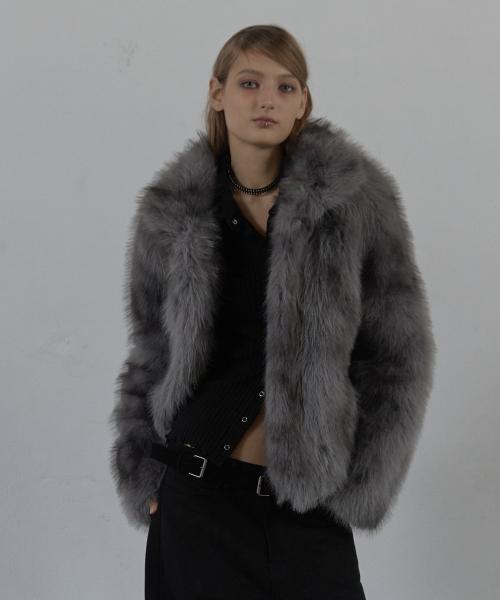 FAUX FUR JACKET / CHARCOAL