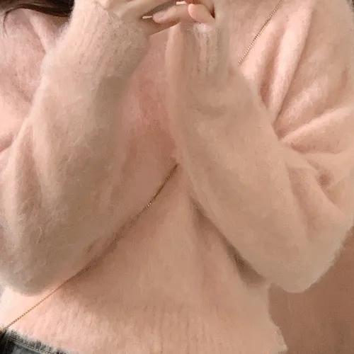 [색감맛집🍑] 앤즈 파스텔 부클 라운드 루즈핏 겨울 니트 (3color) 겨울옷/겨울코디/겨울니트/겨울신상/연말룩/하객룩/크리스마스/기념일/올드머니룩