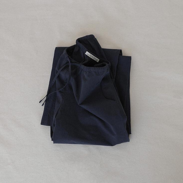 Cotton drawstring pants (Midnight)
