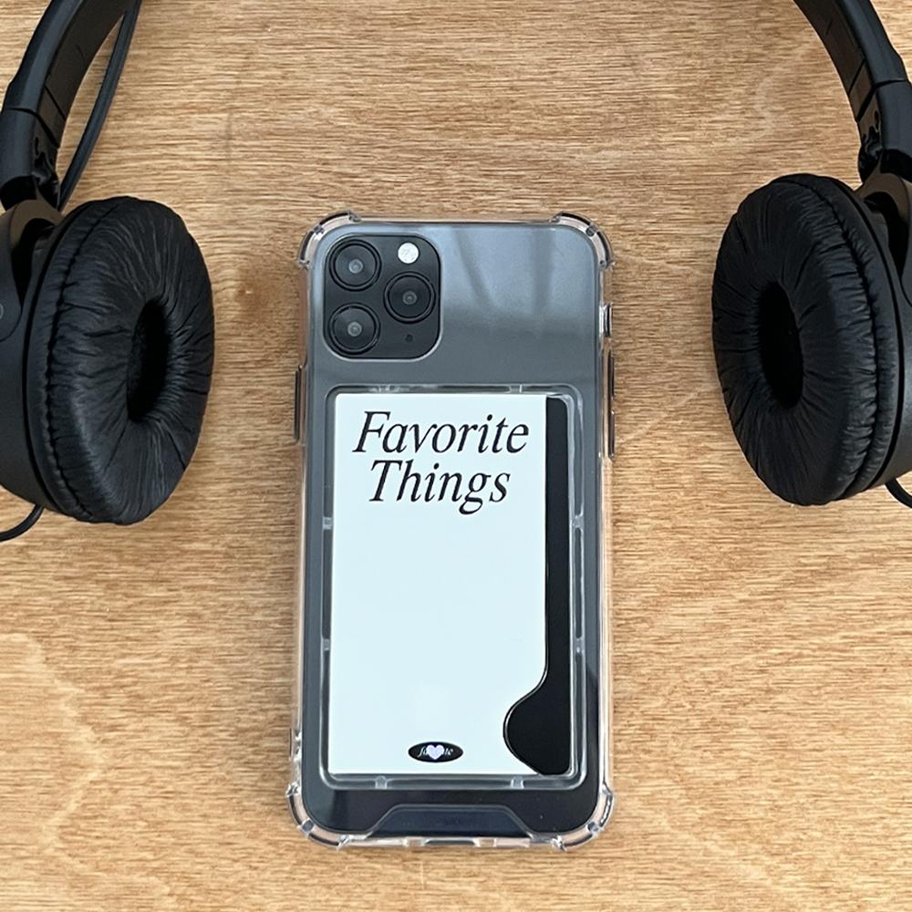 Card pocket jelly case - favorite things(white)