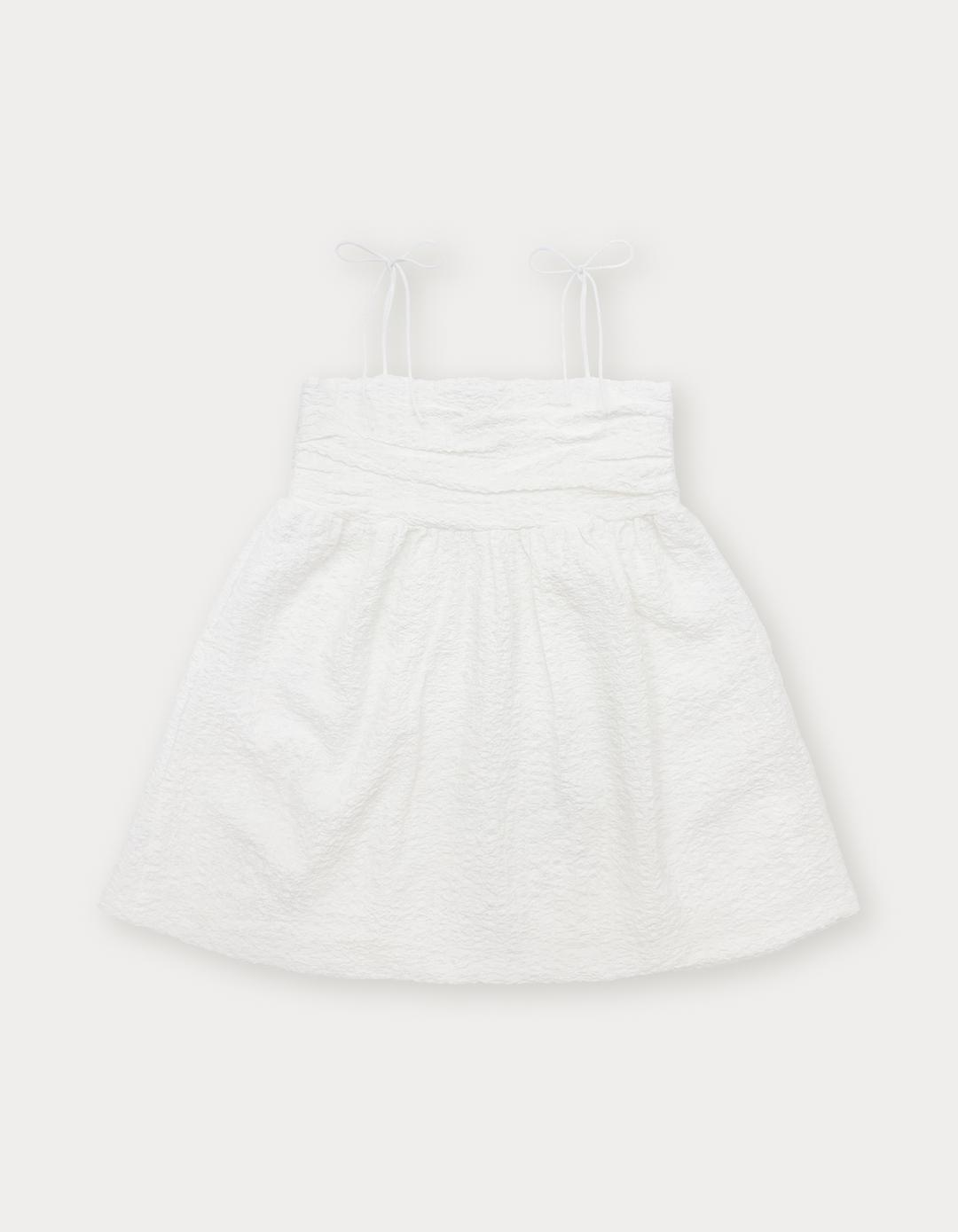 4th / Rony Shirring Mini Dress - Ivory