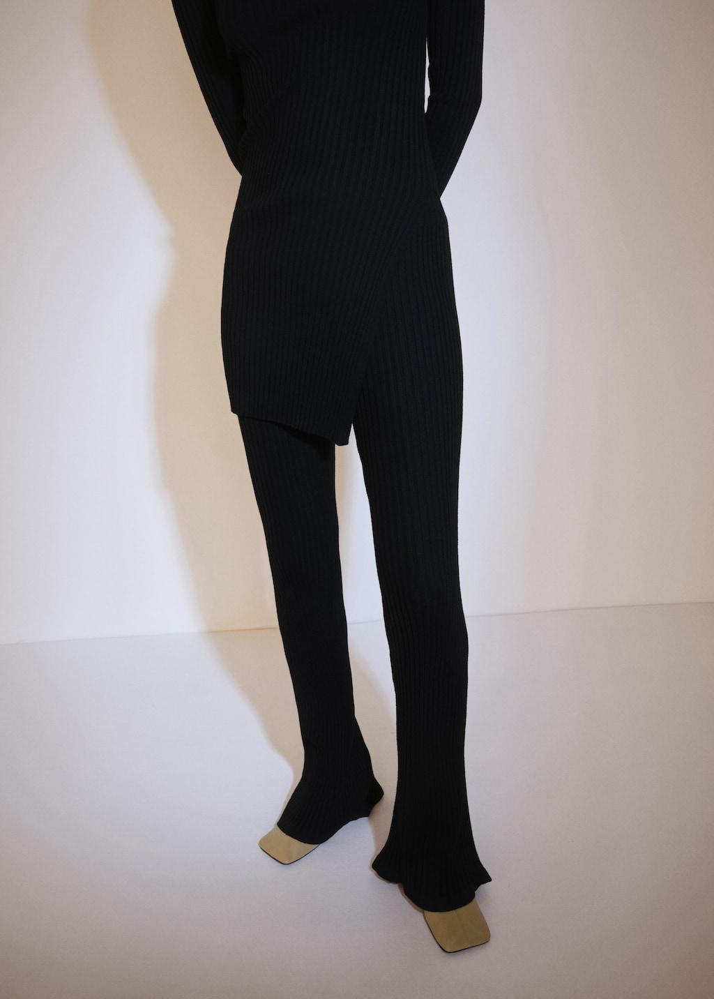 플레어 골지 니트 트라우저