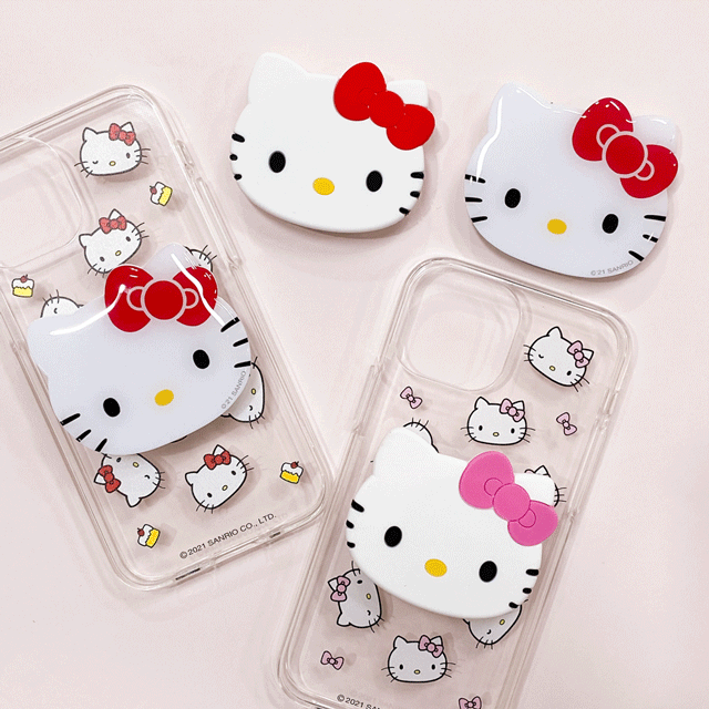 [조합가능] 산리오 키티그립톡+키티패턴케이스세트(6color)