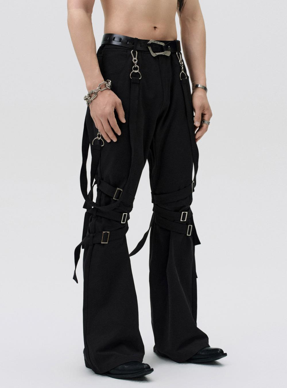 Heavy Strap Multi-Layered Buckled Pants