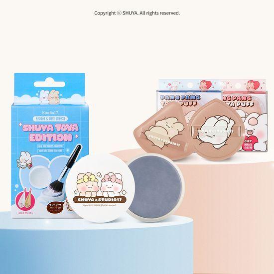 [12/1출시_한정수량] 슈야토야 콜라보 브러쉬&퍼프 클렌저/팡팡 퍼프