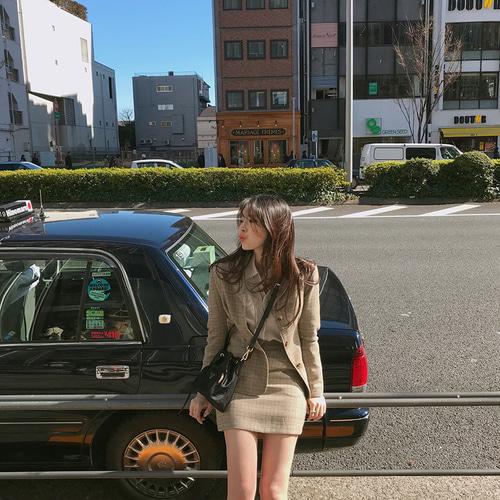 bazt check skirt ; 2 color