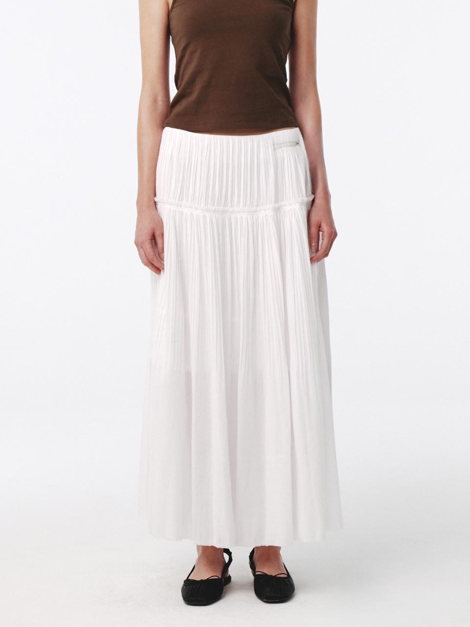 Pure Pleats Maxi Skirt Off-White