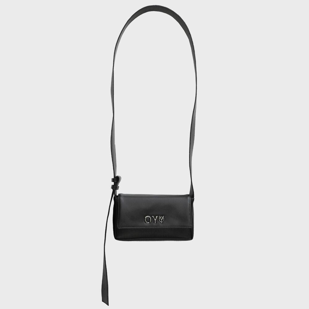 VEGAN LEATHER MINI BAG-BLACK