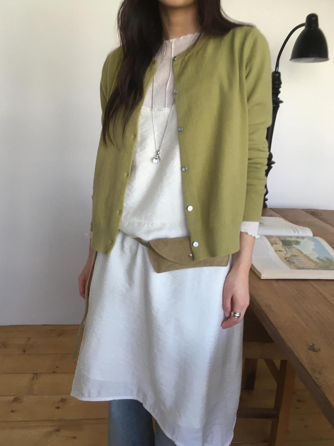 미엔느 [미엔느] moss round cardigan / 모스 라운드넥 가디건 (2col)