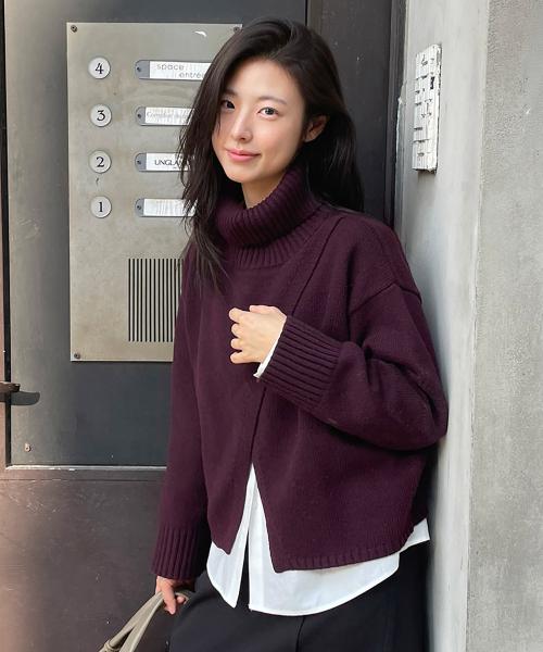 25FW 울터틀 케이프 슬릿 풀오버