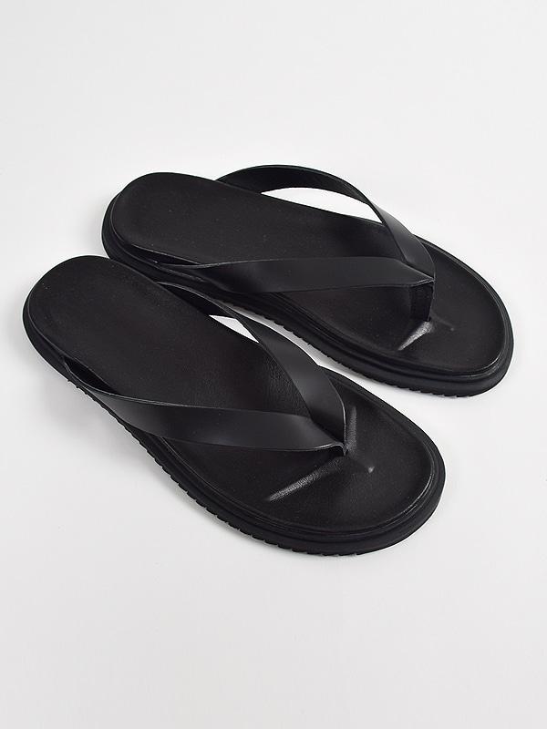 레더 플립플롭 (Black)