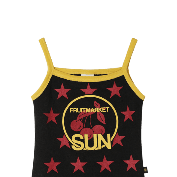 W) STAR TERRY TOP BLACK