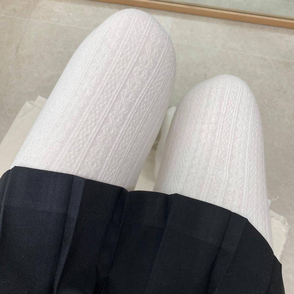 압박 꽈배기 면타이즈 다리보정 니트 스타킹