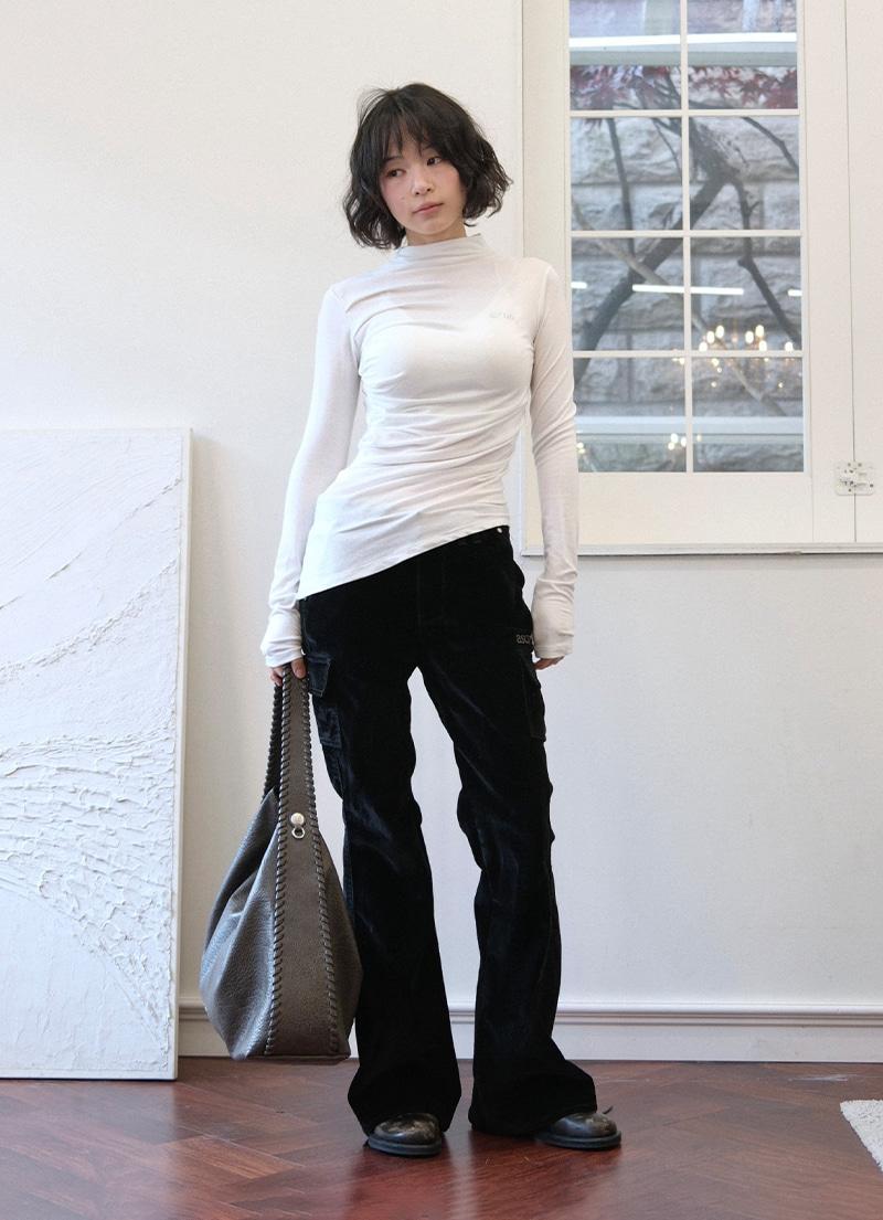 ONYX VELVET BOOTCUT PANTS