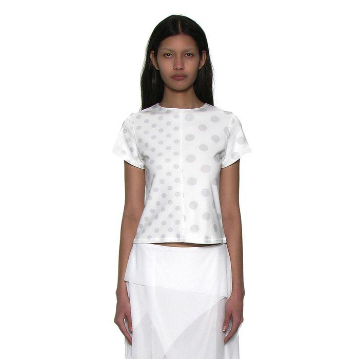 MIX DOT ALL-OVER PRINTED SHORT SLEEVE TEE_WHITE