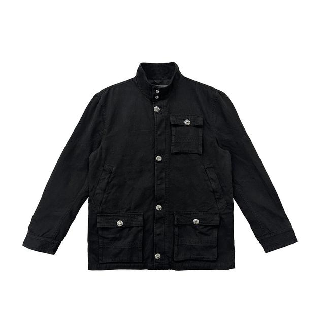 크롬하츠 Chrome Hearts Black Triple Cross Logo Zip Up Hoodie - XL