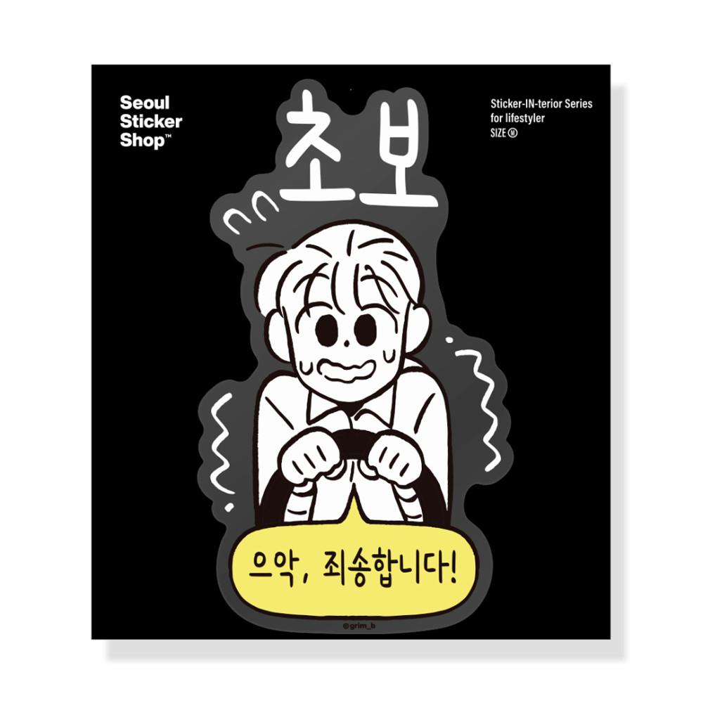 [그림비] 초보운전 스티커(M) - 여 B