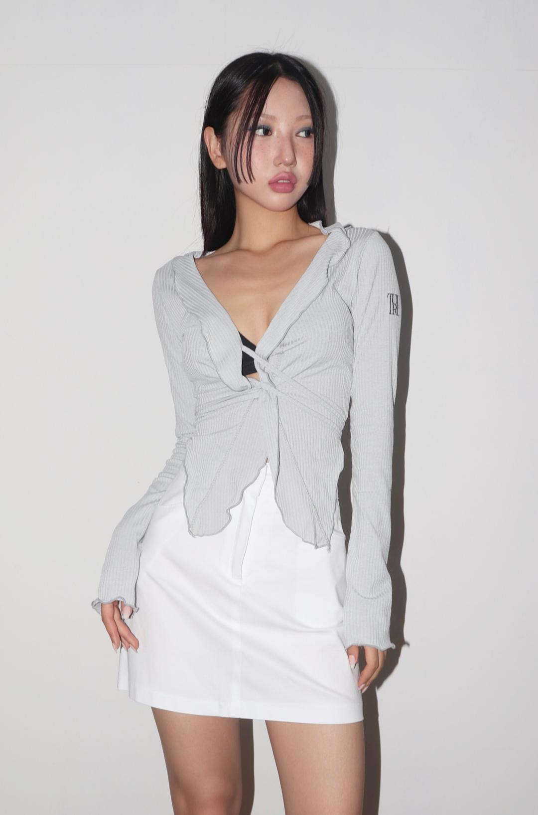 OV.TURE frill cropped golgi CD gray