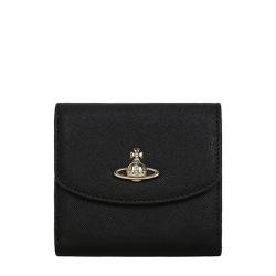 비비안웨스트우드 22FW 블랙 사피아노 로고 스몰 반지갑 51150003 L001N N403