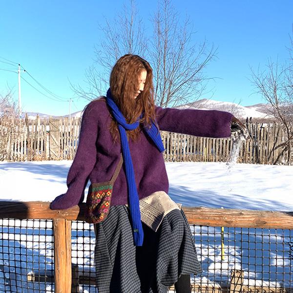 [HELLOEAT] Blue checkered long skirt