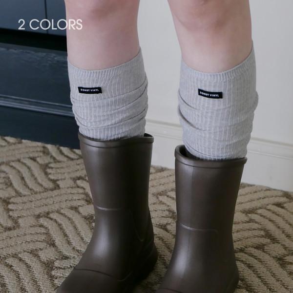 light label rib high socks (2colors)
