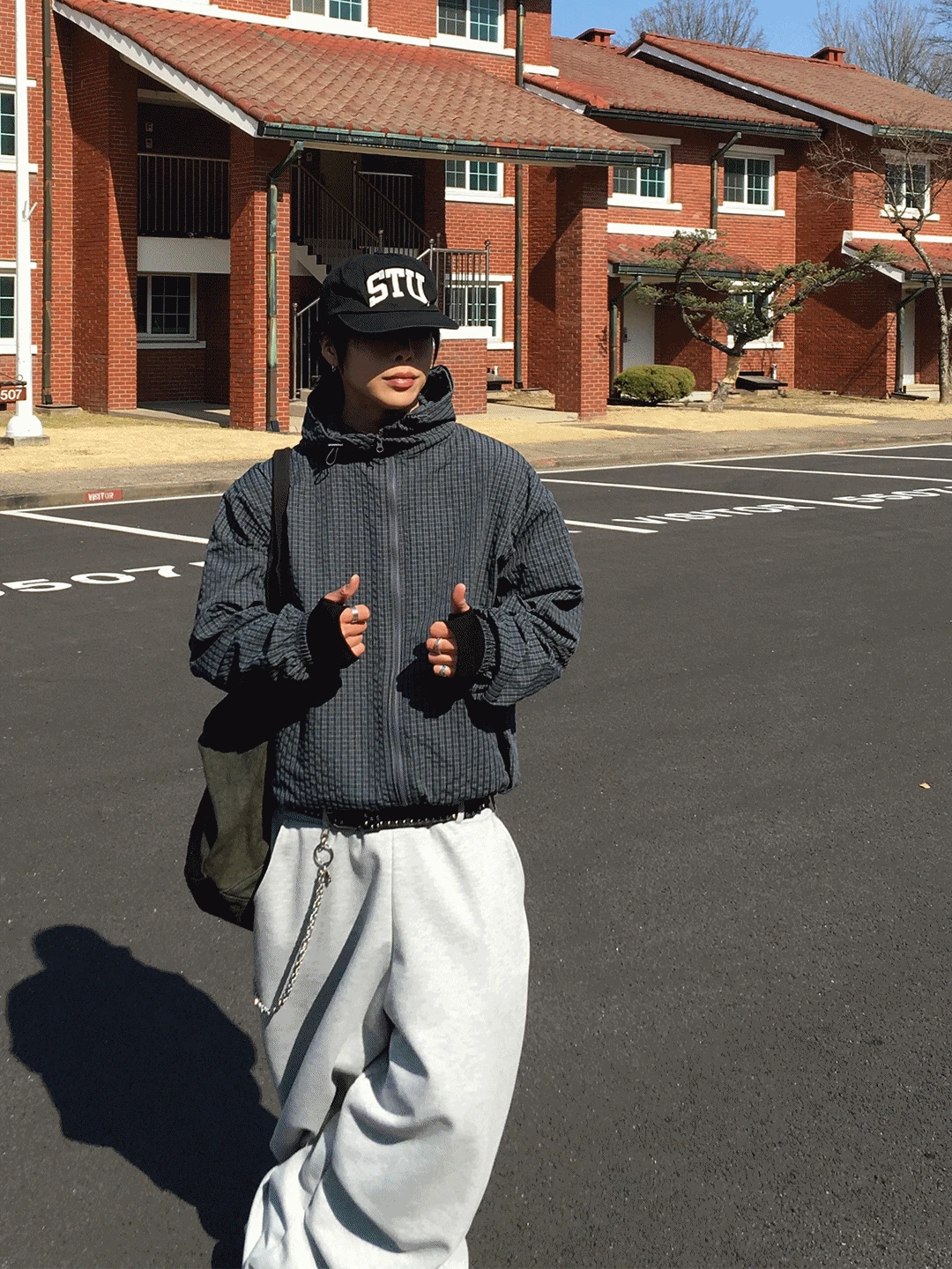 AC 코브 체크 후드 윈드브레이커