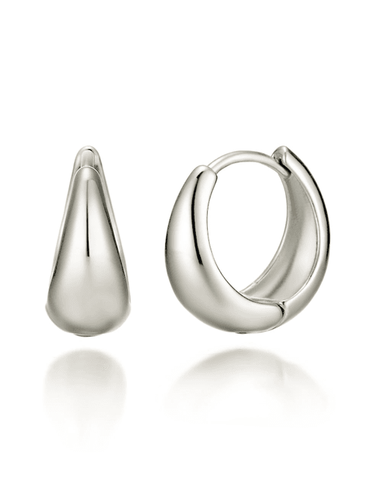 볼륨 원터치 실버 귀걸이 GISVEE018