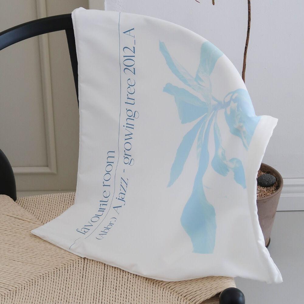 noon blue flower pillow cover