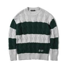 5252BYOIOI STRIPE CABLE KNIT