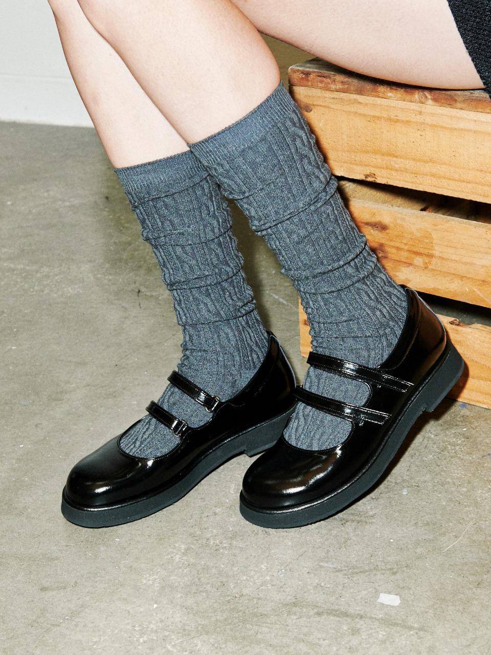 IS_221403 Velcro platform maryJane(Black)