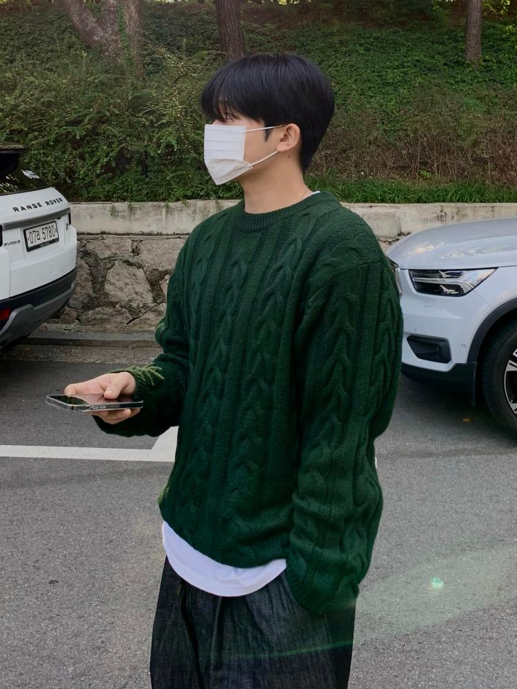 [MD PICK] 벌룬 케이블 니트(4C)