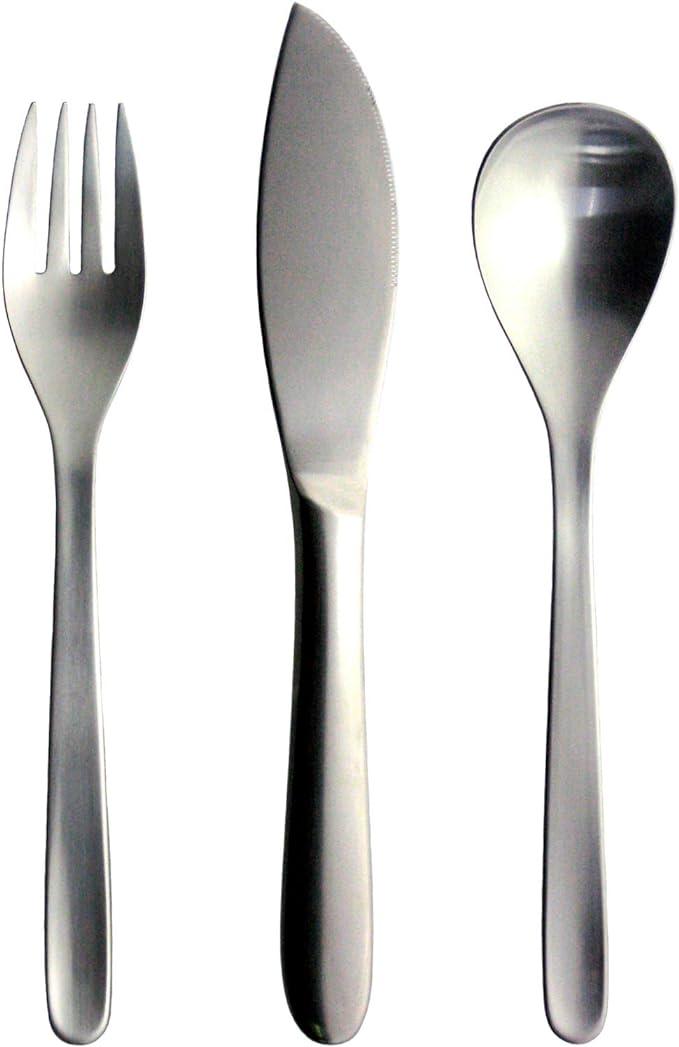 Sori Yanagi Dinner Cutlery Set, #1250, 3 Pieces, Knife, Spoon, Fork, Made in Japan