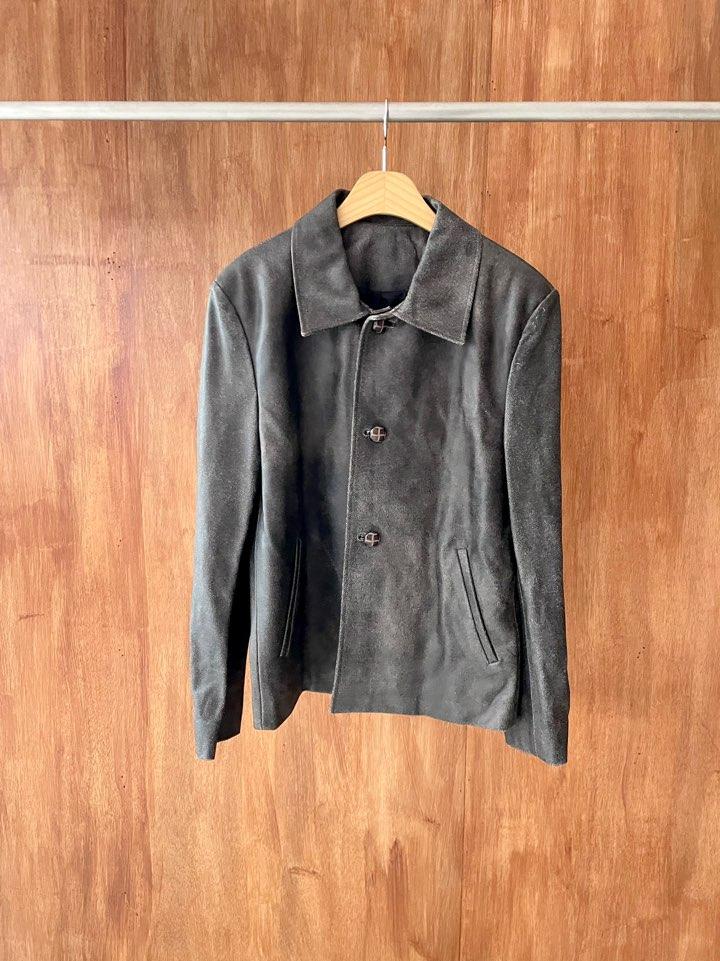 Vintage brown skeleton stud leather jacket