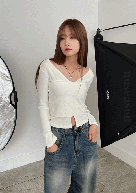 딥 브이넥 레이어드 티 (2color)