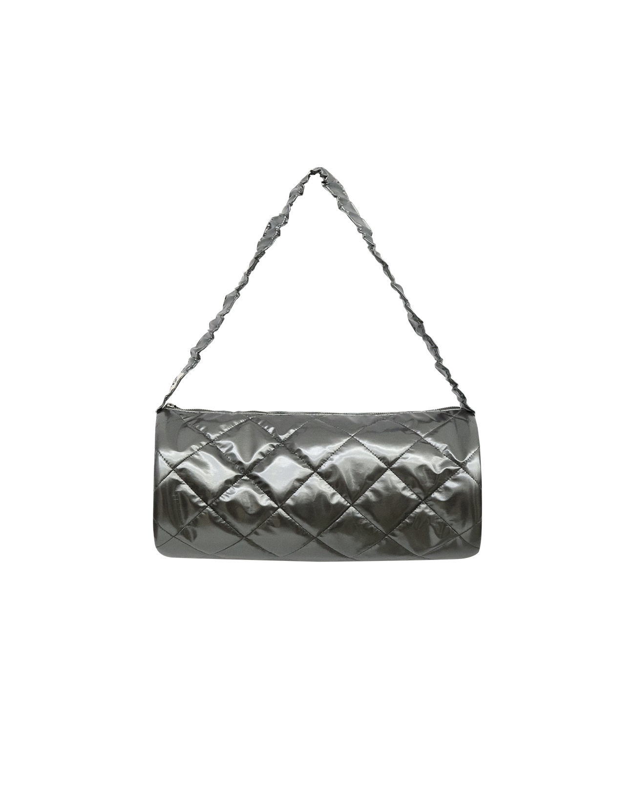 [APLZ]ROUND QUILTING BAG, METAL ENAMEL