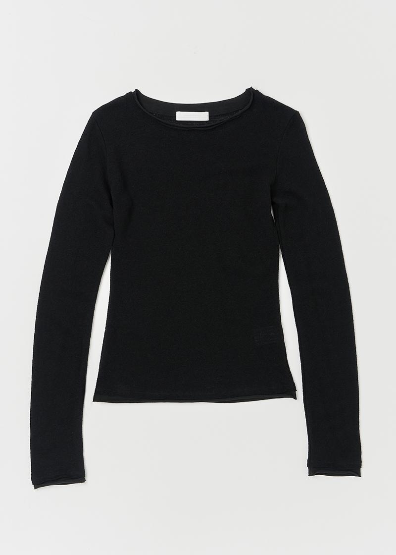 (10/31 예약발송) LAYERED DETAIL WOOL TOP IN BLACK